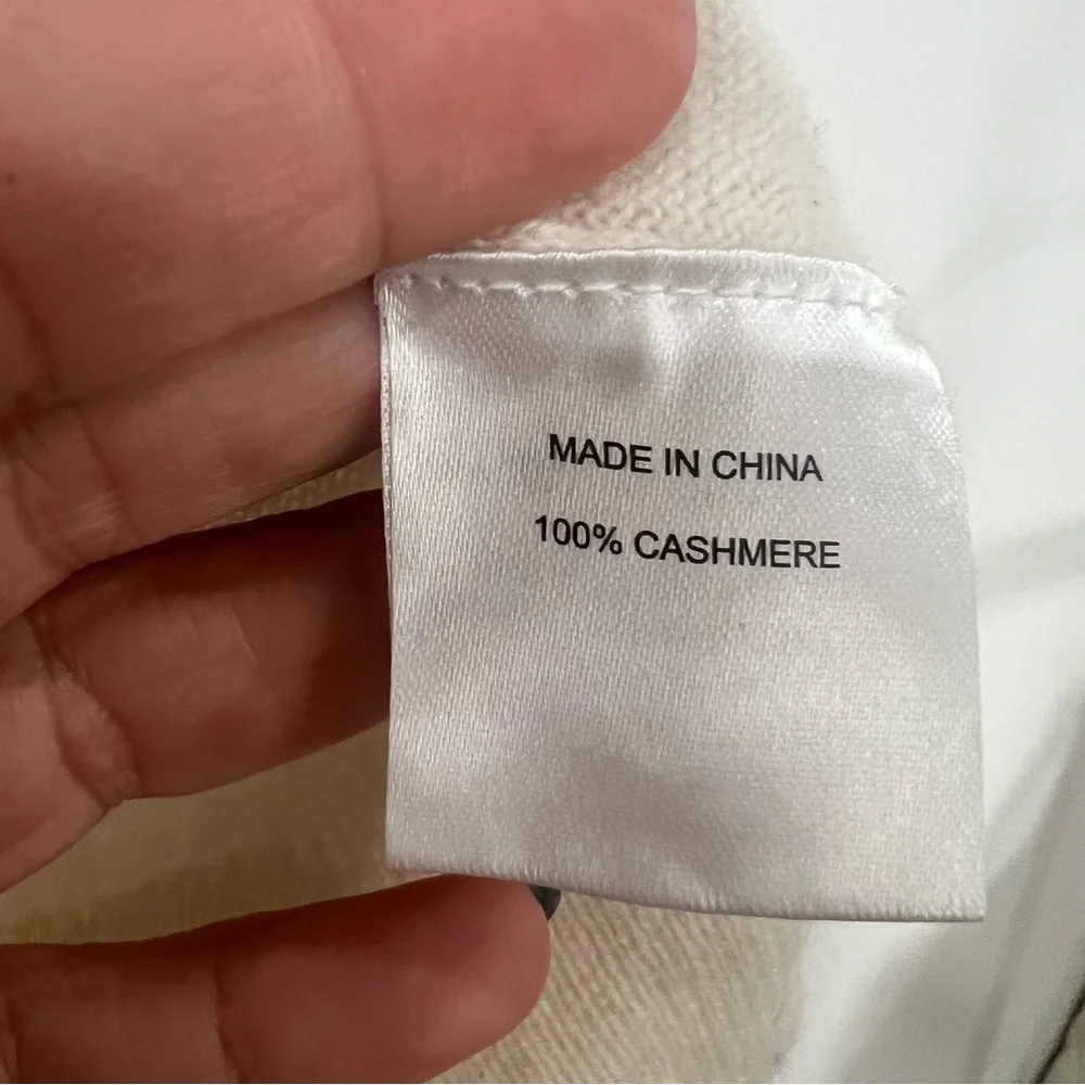 QUINCE‎ 100% Cashmere V-Neck Sweater ivory Women’s XS timeless quiet luxury - Picture 7 of 10